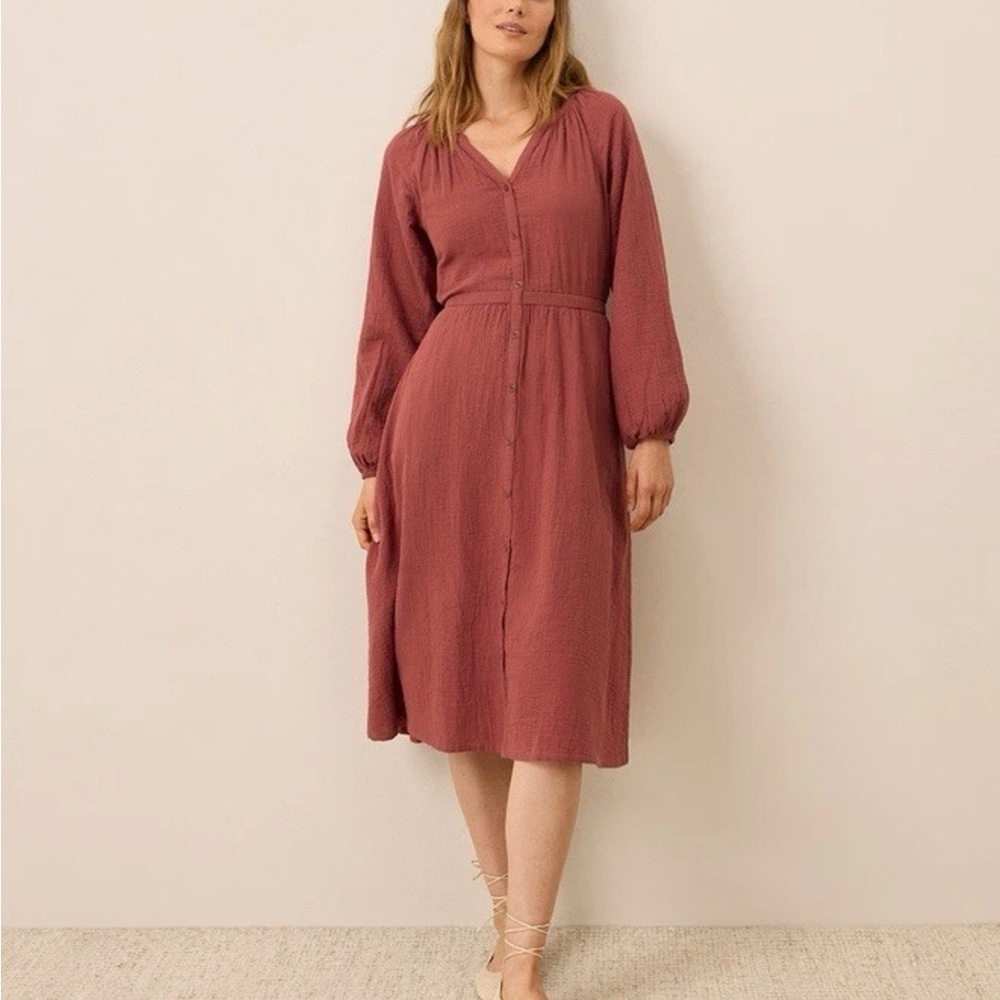 Pact double gauze poet sleeve Dress